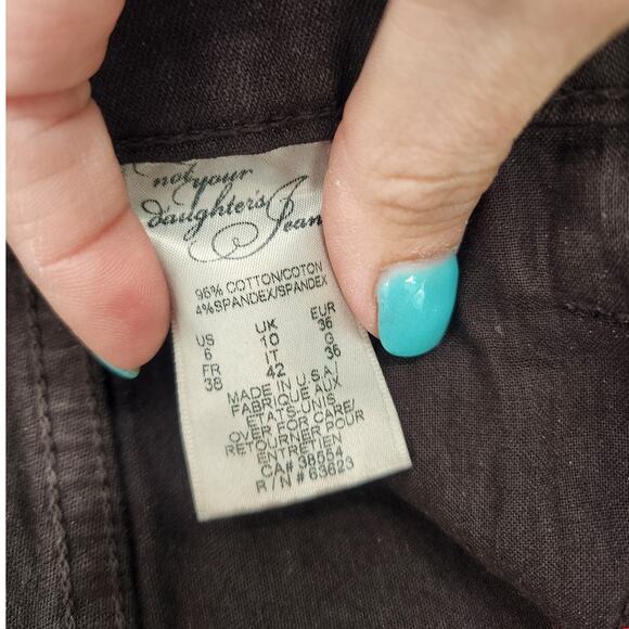 NYDJ Brown Straight Leg Lift Tuck High Rise Jeans Women’s Size 6 NWT - Picture 9 of 12